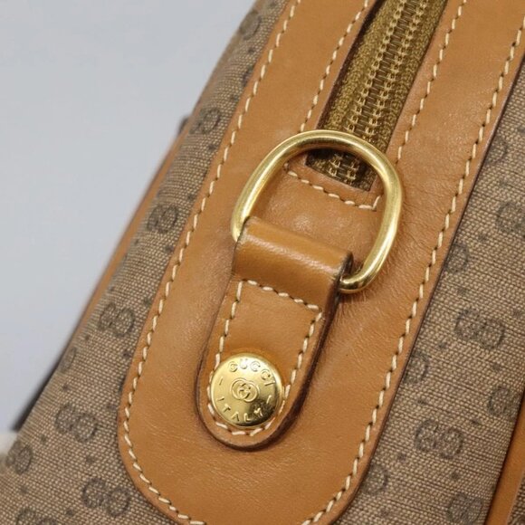 GUCCI Micro GG Supreme Hand Bag PVC 2way Beige Gold 002 123 0033 Auth 118246 - Picture 12 of 16